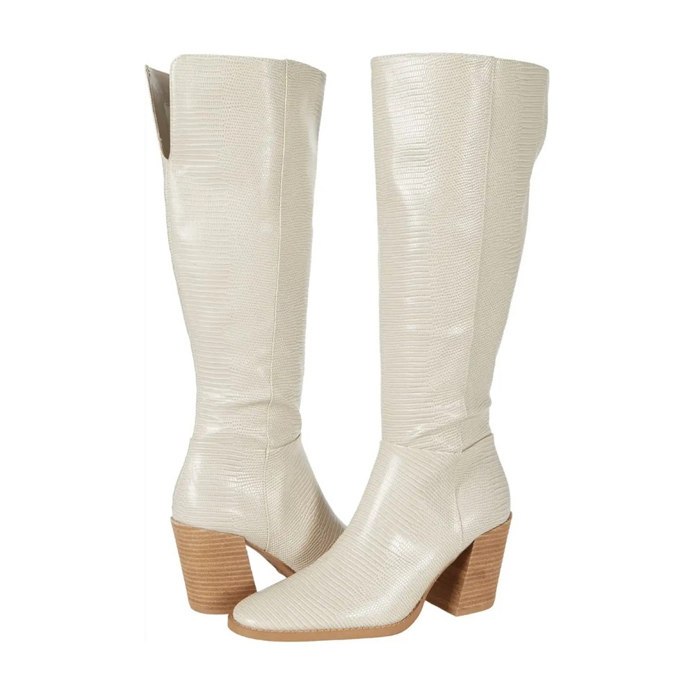 NWOT Charles by Charles David faux lizard cream boots. SOLD OUT online!